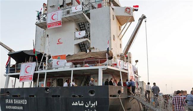 Ship Carrying Iran’s Yemen-Bound Relief Aid Unloads Cargo in Oman