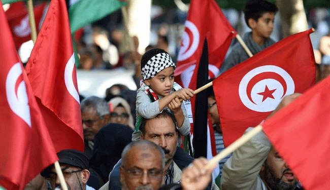 تظاهرة مؤيدة للفلسطينيين بدعوة من حركة النهضة التونسية