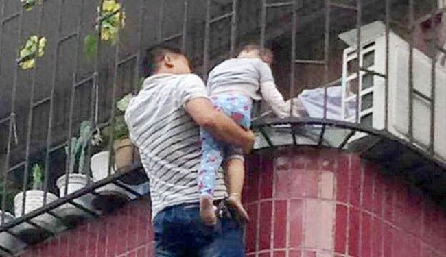 Miraculous Escape of Toddler Dangling From 3rd Floor + Photos