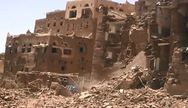 بمباران یک شهر باستانی در یمن