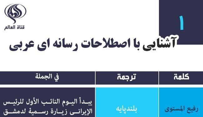 جدیدترین اصطلاحات رسانه‌ای عربی – درس اول