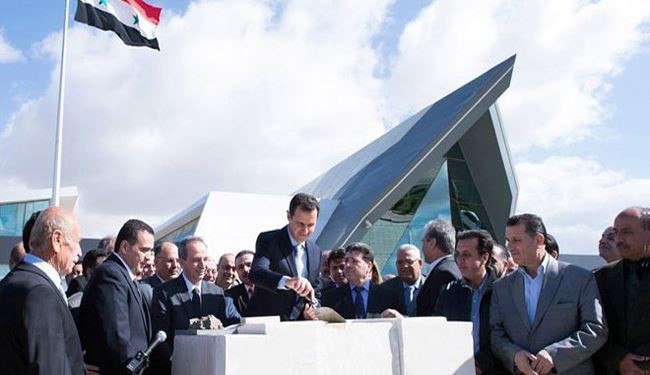 President Assad Lays Foundation Stone of Project of Organizing Basatin Hehind Al-Razi