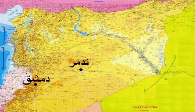 نقشۀ پیش‌روی ارتش سوریه به سوی تدمر