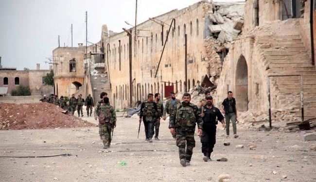 تعقیب بازمانده های داعش در ارتفاعات شهر القریتین در حمص