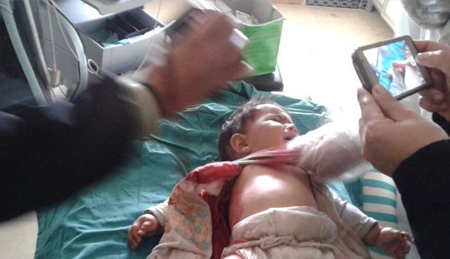مجروح شدن نوزاد سوری به ضرب گلولۀ تروریست‌ها