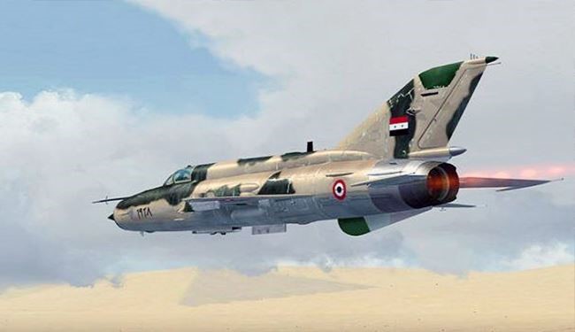 تحطم طائرة ميغ لجيش سوريا اثر عطل فني شرقي دمشق