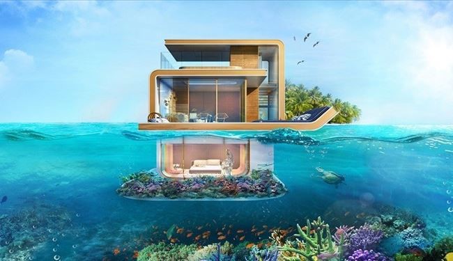 إبتكار فريد .. منازل نصفها فوق البحر والآخر تحت الماء +صور