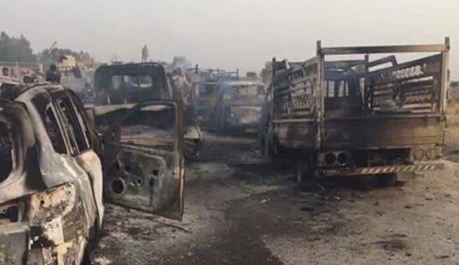 تصاویر؛ نابودی صدها خودرو داعش در عراق