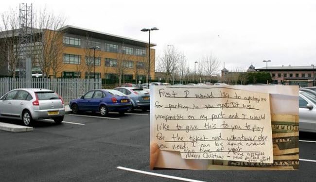 صور... امرأة تركت رسالة لمن سرق مكان سيارتها وكان الرد 