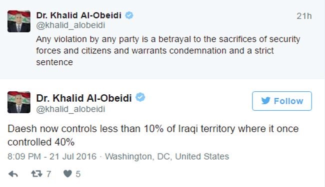 Less Than 10% of Iraqi Territory under Daesh Control: Iraq Defense Minister