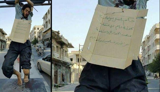 PIC: Daesh Terrorists Execute, Crucify a Syrian Civilian in Aleppo