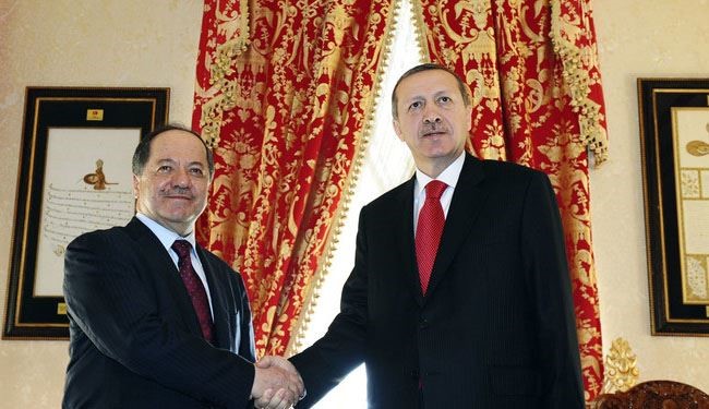 أردوغان والبارزاني يبحثان قتال 