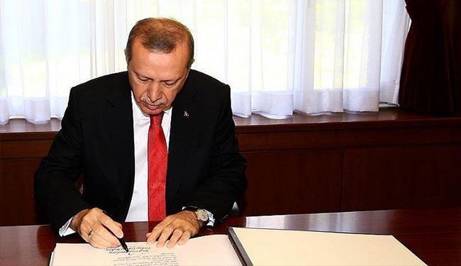 أردوغان يصادق على قانون اتفاق المصالحة مع 