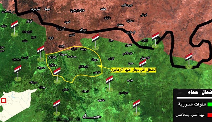 بالخريطة؛ جميع جبهات حماه تحت نيران مدفعية الجيش السوري