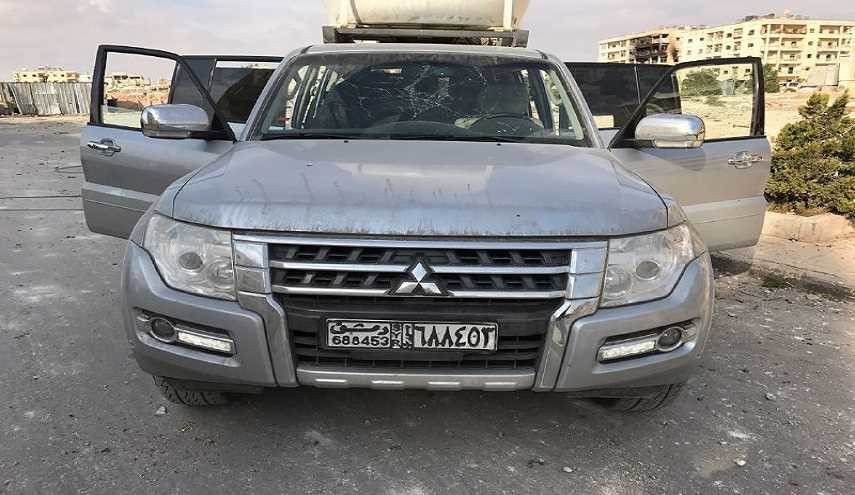 استهداف سيارة البث الفضائي التابعة لقناة العالم بحلب+صور