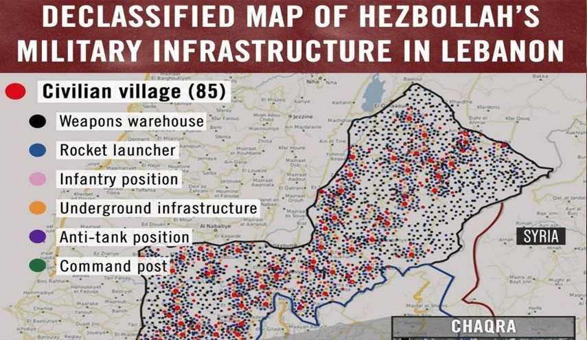 Israeli Army Tweets Fake Map Showing Hezbollah Military Build-up in Lebanon