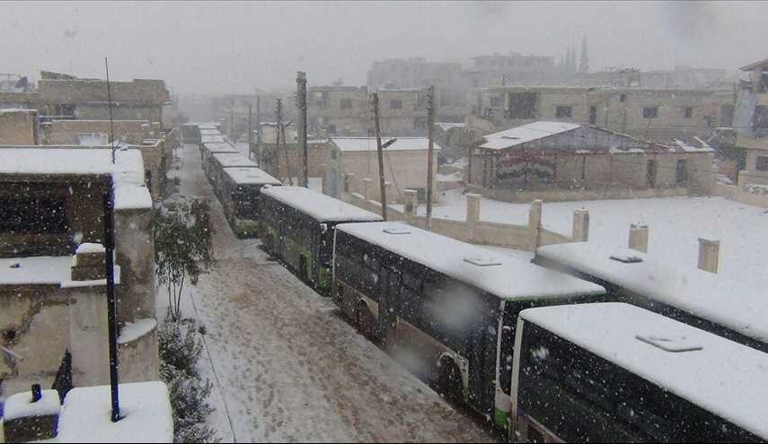 انتظار مردم فوعه و کفریا زیر برف برای رهایی از محاصره (تصاویر)
