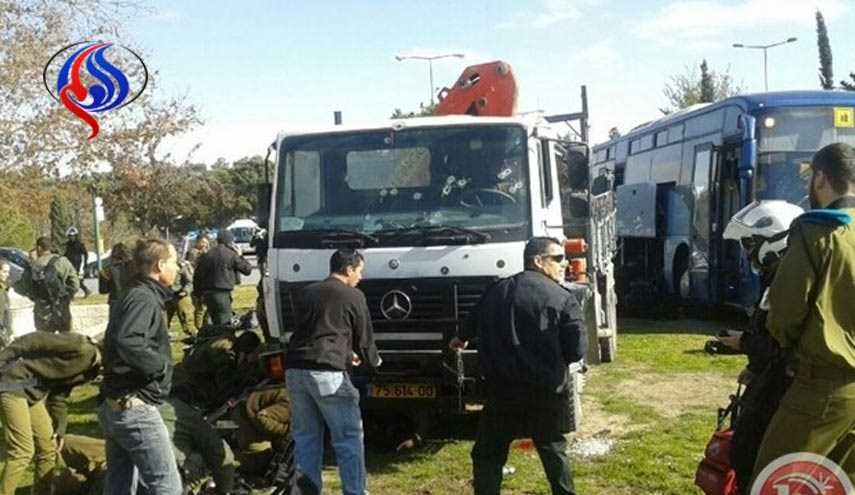برخورد مرگبار کامیون با سربازان صهیونیست در قدس