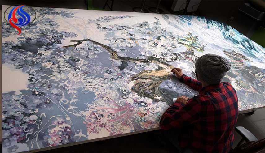 تصاویر؛ نقاشی بزرگ سه‌بعدی از فاجعه سونامی