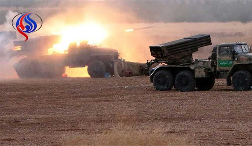 حمله توپخانه‌ای ارتش سوریه به داعش در السویداء