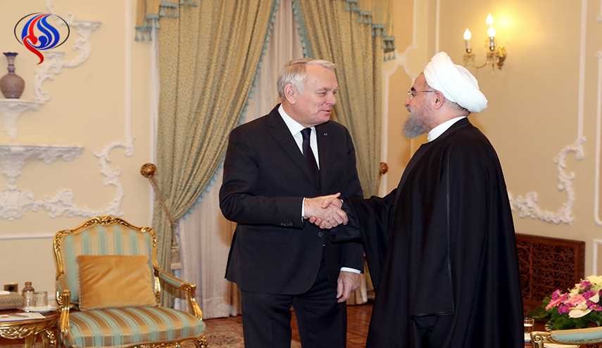 الرئيس روحاني يستقبل وزير الخارجية الفرنسي