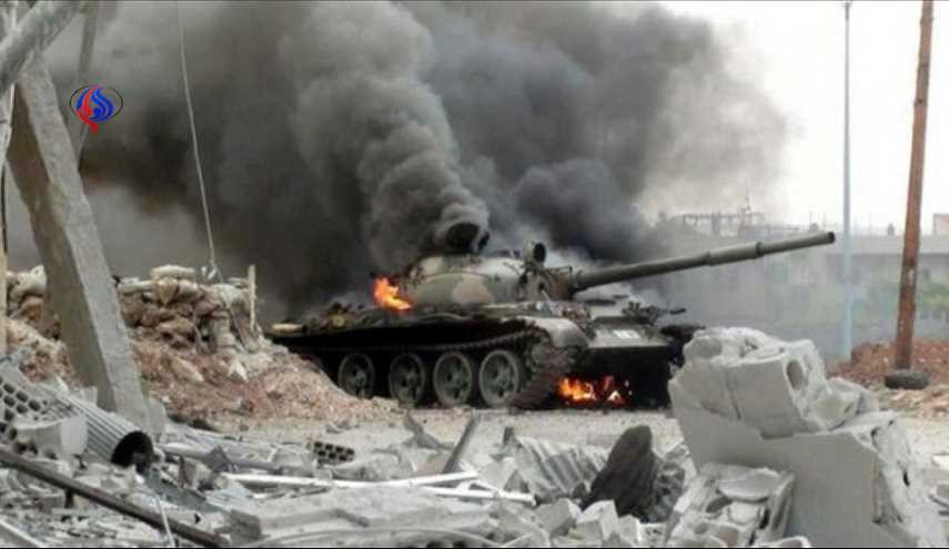 تدمير دبابة و5 عربات لداعش بريف دمشق