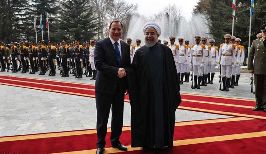 الرئیس روحانی یستقبل رسمیا رئیس وزراء السوید فی طهران