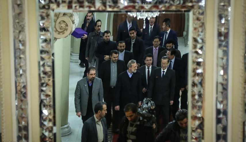 بالصور.. لاريجاني يستقبل رئيس المجلس الشعبي الاعلى في كوريا الشمالية