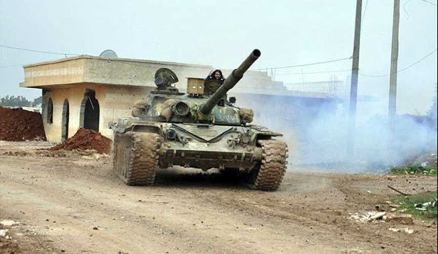Syrian Army Tanks in Battle with Terrorists, South of Daraa