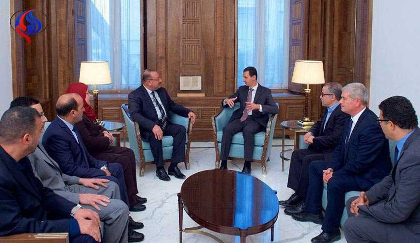 الأسد يستقبل نوابا تونسيين ويحذر من محاولة الارهاب ضرب الهوية والثقافة
