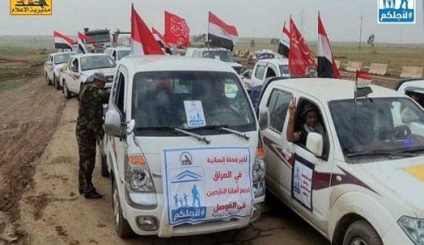 الحشد الشعبي يرسل مساعدات من بغداد لنازحي الموصل