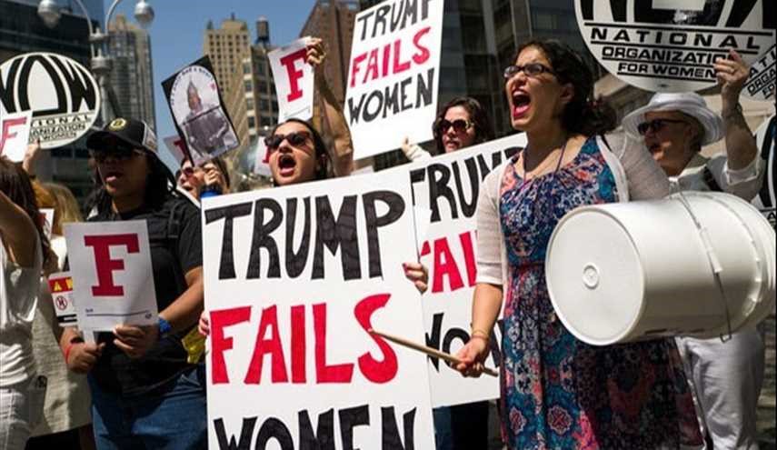 National Organization for Women Holds Anti-Trump Protest in New York