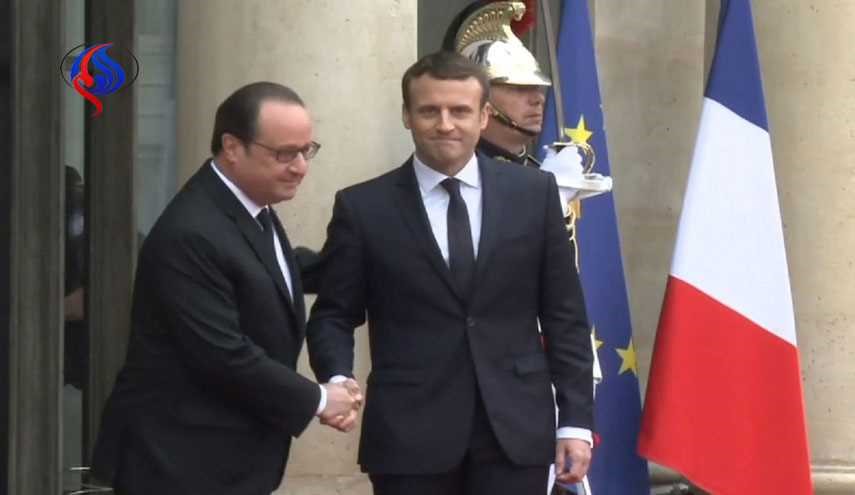 اولین سخنرانی رییس جمهمور جدید فرانسه در کاخ الیزه