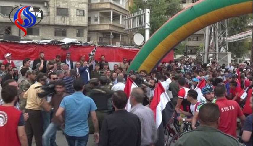 فتح طريق التل ومنين بدمشق وسط احتفال جماهيري كبير