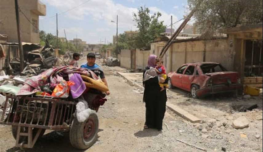 Displaced Iraqi Civilians Return Home in Western Mosul