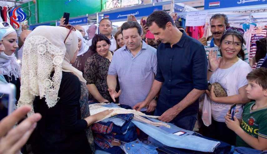 بشار اسد در بازار عمومی دمشق+تصاویر