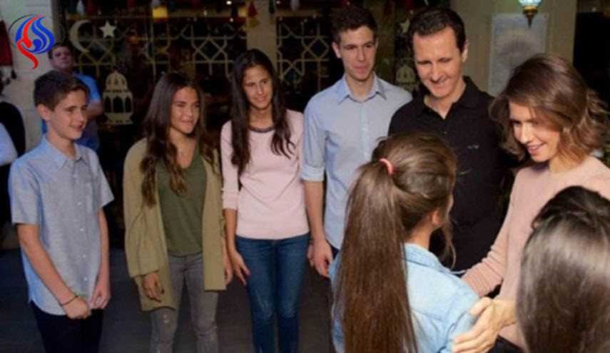 شاهد... الأسد وأولاده يشاركون في إفطار رمضاني بدمشق!
