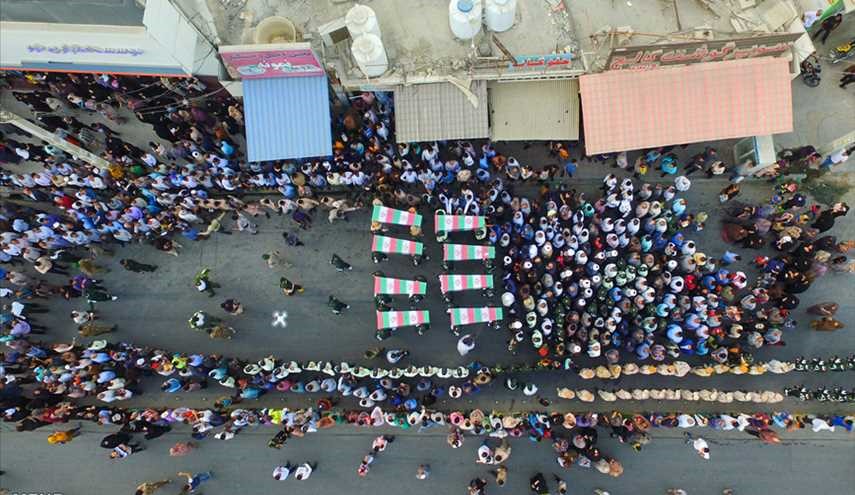 تشييع جثامين ثمانية الشهداء مجهولي الهوية في جزيرة 