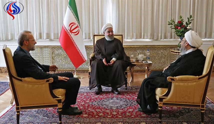 ايران.. رؤساء السلطات الثلاث يؤكدون الرد بالمثل على الحظر الامريكي