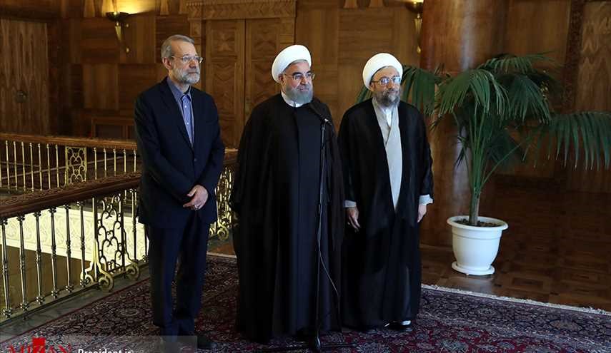 Iranian President, Speaker, Judiciary Chief Discuss New US Sanctions