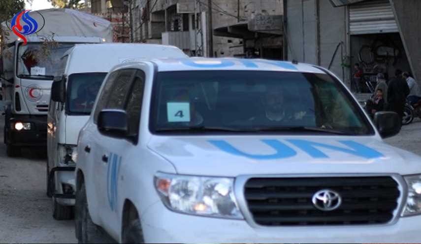 قافلة مساعدات أممية تدخل النشابية في غوطة دمشق الشرقية