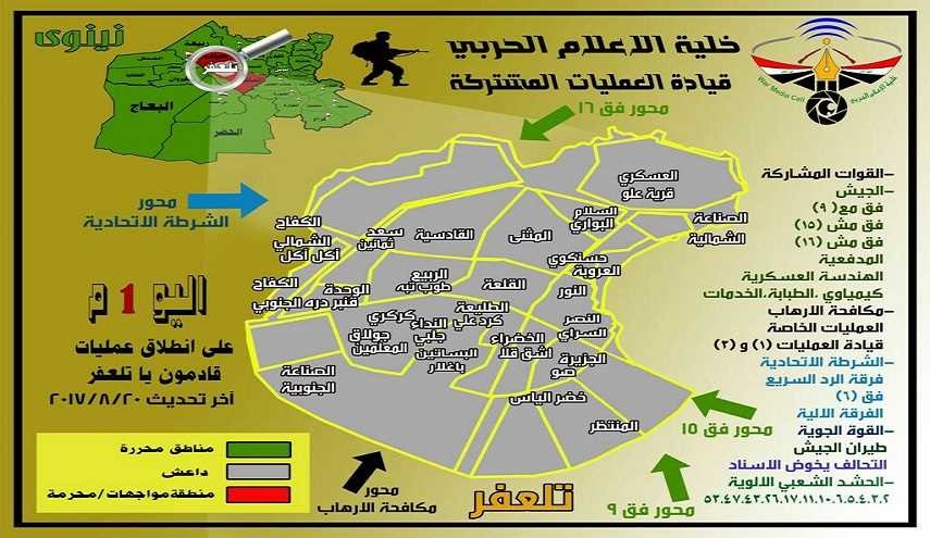بالخريطة : محاور اندفاع القوات العراقية باتجاه تلعفر