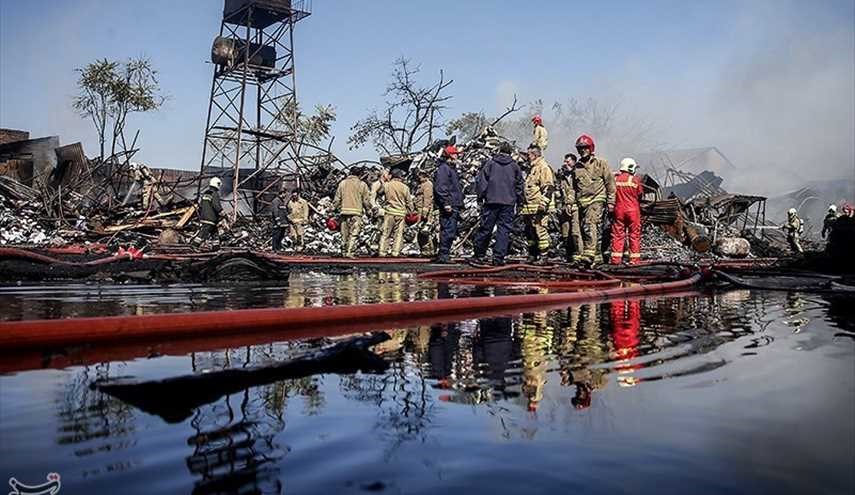 حريق ضخم في شارع فدائيان اسلام في طهران