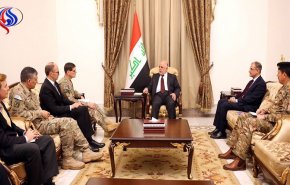 دیدار العبادی با فرمانده نیروهای مرکزی آمریکا در بغداد