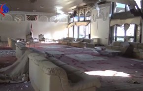 شاهد اول فيديو لمنزل علي عبدالله صالح بعد تفجيره