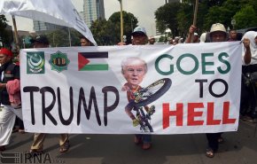 تظاهرات مردم اندونزی در اعتراض به تصمیم ترامپ