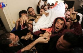 تشییع شهید دیگری از مدافعان قدس در غزه +فیلم
