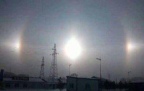 بالفيديو : ظهور ثلاثة شموس في سماء الصين !!