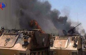 انهدام 6 خودروی زرهی نظامیان ائتلاف سعودی در یمن