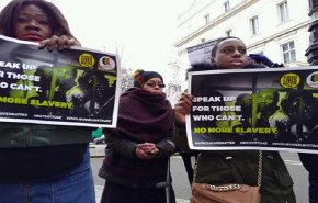 مظاهرات ضد العبودية تحاصر سفارات الإمارات في لندن وباريس وواشنطن